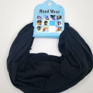 Black head wear headband gaiter scarf